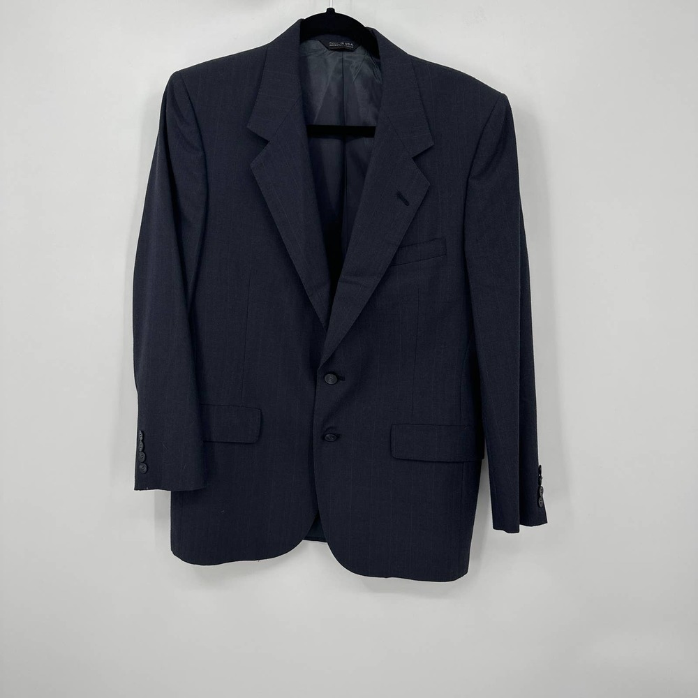 Lanvin Paris Vintage Blazer Lapel Collar Two Buttoned Long Sleeve Gray Size 40R